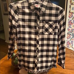 Justice Black and White Plaid Shirt